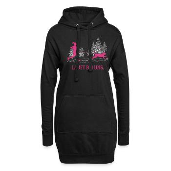 Läuft bei uns Canicross Hundesport Laufen Frauen - Hoodie-Kleid - Schwarz - Vorne