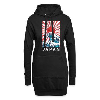 Japan - Hoodie-Kleid - Schwarz - Vorne