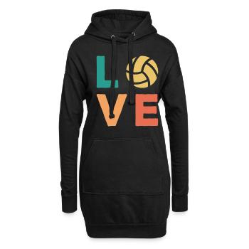 Love Volleyball liebe Sport Team Beachvolleyball - Hoodie-Kleid - Schwarz - Vorne