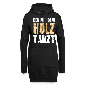 Schreiner Geschenk Tischler Der Mit dem Holz Tanzt - Hoodie-Kleid - Schwarz - Vorne