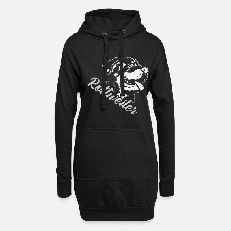 Rottweiler - Hoodie-Kleid - Schwarz