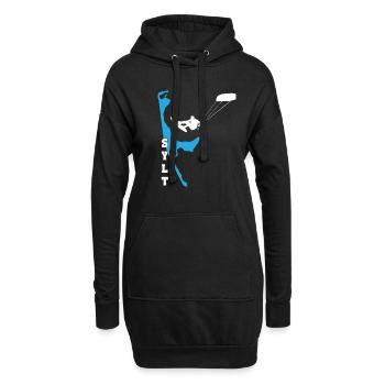 Kitesurf Sylt Kite Surfer Kiten Kitesurfer Motive - Sweat-shirt à capuche long Femme - noir - Devant