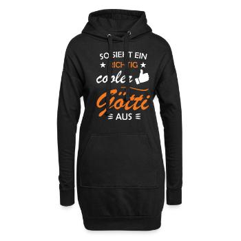 Götti Geschenkidee Firmgötti Taufgötti Göti fragen - Hoodie-Kleid - Schwarz - Vorne