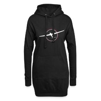 Glissez dans le Cricle en flèche - Sweat-shirt à capuche long Femme - noir - Devant