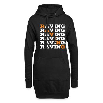 Raving Rave Raver - Hoodie-Kleid - Schwarz - Vorne