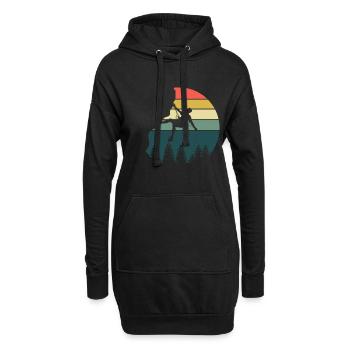 Grimpeur cadeau alpiniste rétro rocher - Sweat-shirt à capuche long Femme - noir - Devant