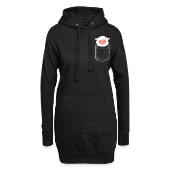 mouton - Sweat-shirt à capuche long Femme - noir - Devant