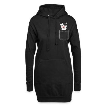 Kuh - Hoodie-Kleid - Schwarz - Vorne