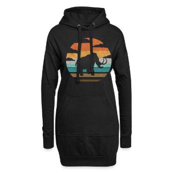 Cadeau de mammouth coucher de soleil vintage - Sweat-shirt à capuche long Femme - noir - Devant