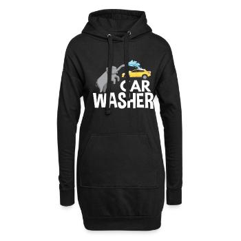 Ein Elefant der Autos wäscht mit dem Rüssel - Hoodie-Kleid - Schwarz - Vorne