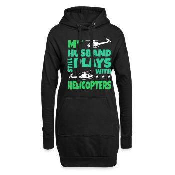Helikopter - Hoodie-Kleid - Schwarz - Vorne
