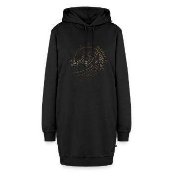Wander Alpen Berge - Hoodie-Kleid - Schwarz - Vorne