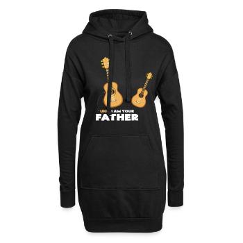 Ukulele und Uke ich bin dein Vater Gitarre Idee - Hoodie-Kleid - Schwarz - Vorne