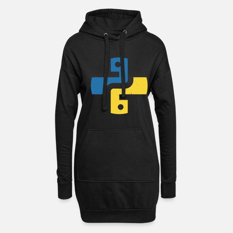 Python programming language - Hoodie Dress - black