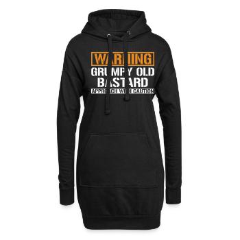 Warning Grumpy Old Bastard T-Shirt - Hoodie-Kleid - Schwarz - Vorne