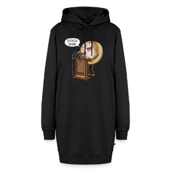 Krapfen Berliner Pfannkuchen Kreppel Kräppel - Hoodie-Kleid - Schwarz - Vorne