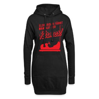 Elektrisch Fährt Man Auf Der Kirmes - Hoodie-Kleid - Schwarz - Vorne