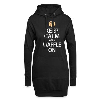 Waffel - Hoodie-Kleid - Schwarz - Vorne