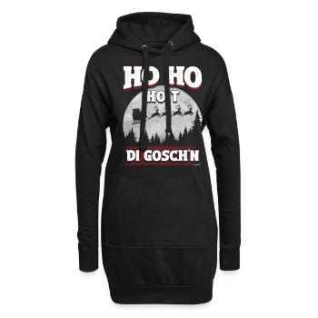 Ho Ho Hoit di Goschn: Frecher Weihnachtswitz - Hoodie-Kleid - Schwarz - Vorne