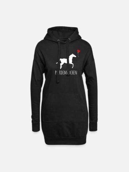 Pferdemädchen Design für ein Pferdemädchen - Hoodie-Kleid - Schwarz