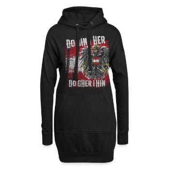 Patriotisches Statement für stolze Österreicher - Hoodie-Kleid - Schwarz - Vorne
