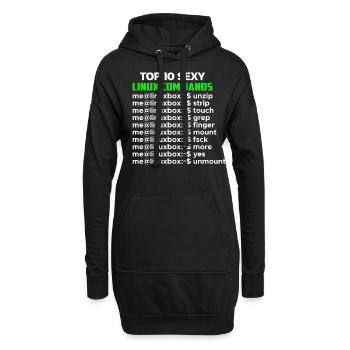 Linux Nerd Console Commands Geek - Hoodie-Kleid - Schwarz - Vorne