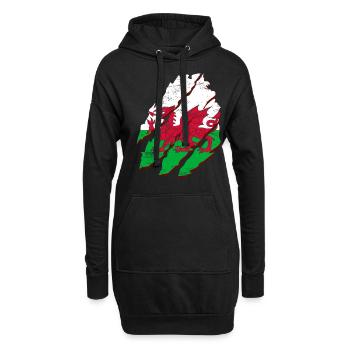 Wales Flagge St Davids Day Cymraeg Waliser Wappen - Hoodie-Kleid - Schwarz - Vorne