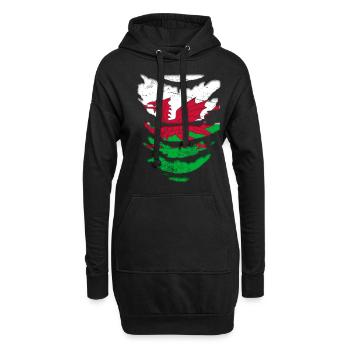 Wales Flagge St Davids Day Cymraeg Waliser Wappen - Hoodie-Kleid - Schwarz - Vorne