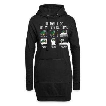 Things I Do In My Spare Time Tractors T Shirt - Sweat-shirt à capuche long Femme - noir - Devant