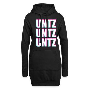 UNTZ Techno Raver Trance Musik Hardstyle - Hoodie-Kleid - Schwarz - Vorne