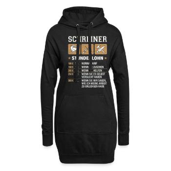 Schreiner Stundenlohn Tischler Schreinermeister - Hoodie-Kleid - Schwarz - Vorne