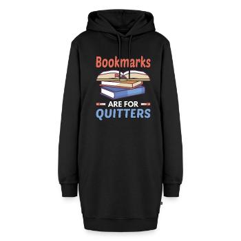 Bookmarks are for quitters - Hoodie-Kleid - Schwarz - Vorne