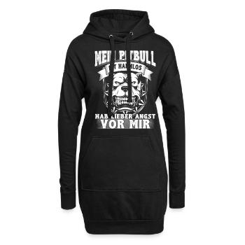 Mein Pitbull ist harmlos, Hab lieber Angst vor Mir - Hoodie-Kleid - Schwarz - Vorne