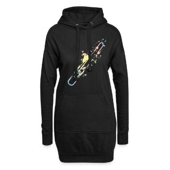 Splash Posaune - Hoodie-Kleid - Schwarz - Vorne