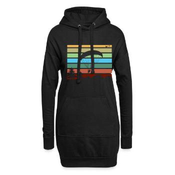 Gleitschirmfliegen - Hoodie-Kleid - Schwarz - Vorne