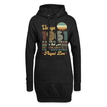 Vintage 1961 Rock Music Lovers Birthday Gift Shirt - Hoodie-Kleid - Schwarz - Vorne