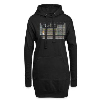 Periodensystem Chemiker Nerd Chemie Geek - Hoodie-Kleid - Schwarz - Vorne