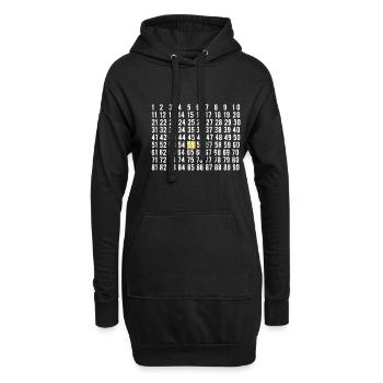 55. Geburtstag - Hoodie-Kleid - Schwarz - Vorne