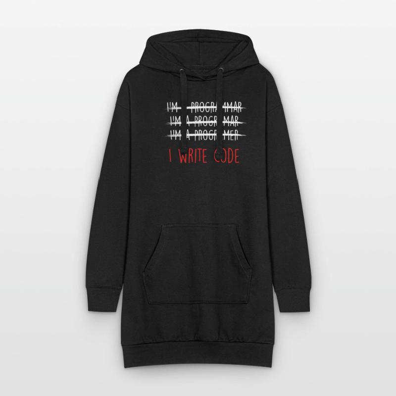 J'écris un cadeau de programmation de programmeur de codeur de code Sweat-shirt à capuche long Femme