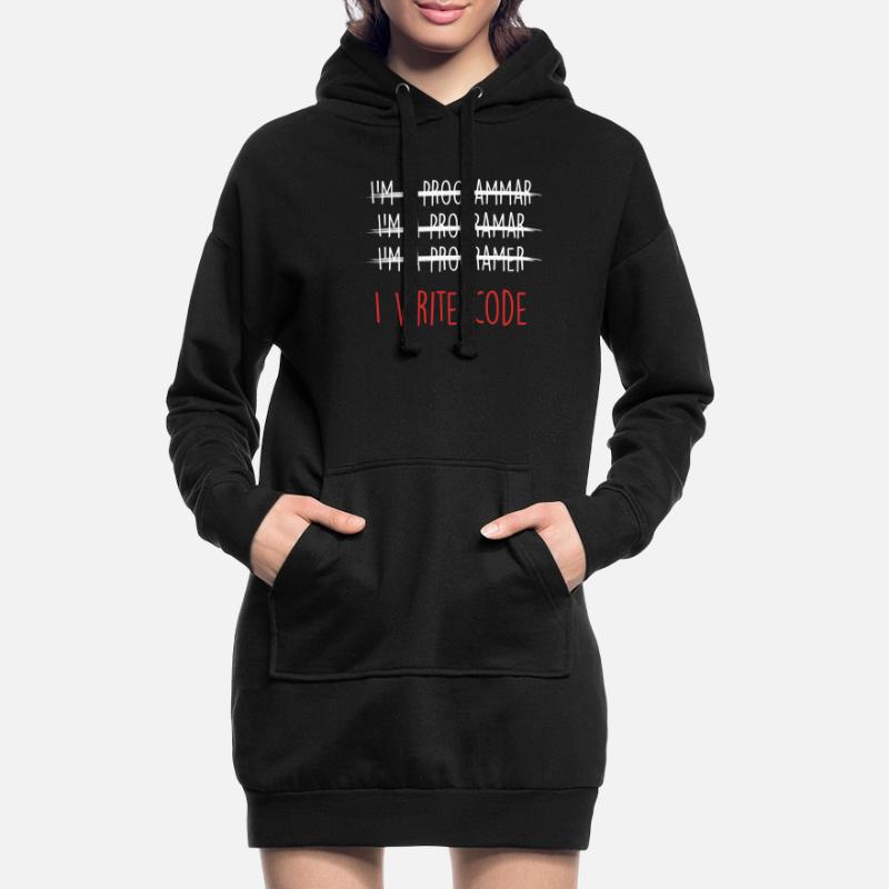 J'écris un cadeau de programmation de programmeur de codeur de code Sweat-shirt à capuche long Femme