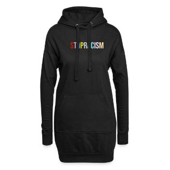 STOPRACISM - Stop Racisme - Contre le racisme - Sweat-shirt à capuche long Femme - noir - Devant