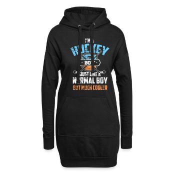 Hockey sur glace garçon hockey fils sport d'équipe - Sweat-shirt à capuche long Femme - noir - Devant