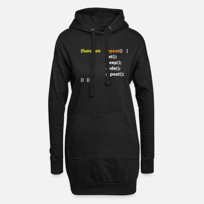 Code Eat Sleep Repeat Hacker IT Geschenk - Hoodie-Kleid - Schwarz