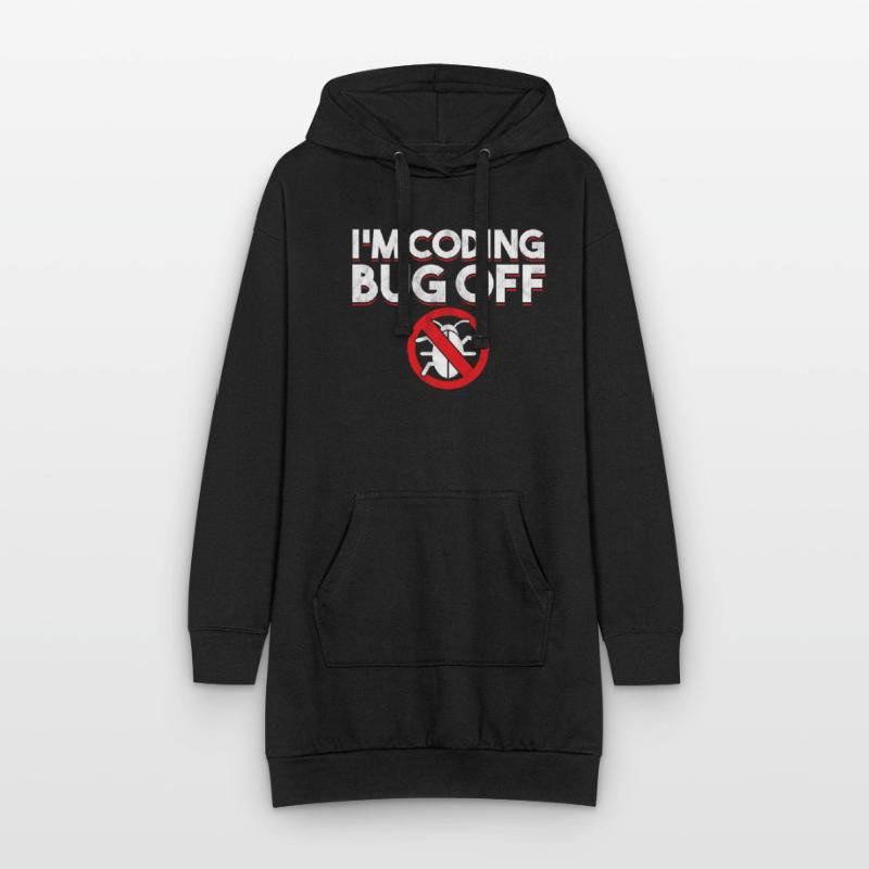Ich bin Coding Bug Off Coder Programmierer Entwickler Geschenk Hoodie-Kleid