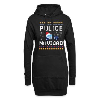 Polizei Police Navidad - Hoodie-Kleid - Schwarz - Vorne