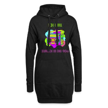 90er jahre - Hoodie-Kleid - Schwarz - Vorne