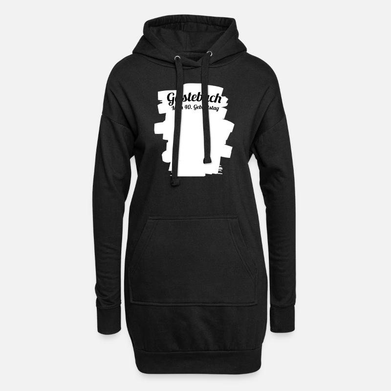 Gästebuch Mein 40. Geburtstag - Hoodie-Kleid - Schwarz