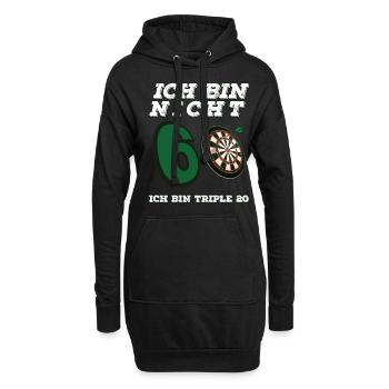 Ich Bin Nicht 60 Ich Bin Triple 20 Dart Geburtstag - Hoodie-Kleid - Schwarz - Vorne