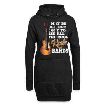 Je peux être vieux mais je vois tous les groupes de rock cool - Sweat-shirt à capuche long Femme - noir - Devant