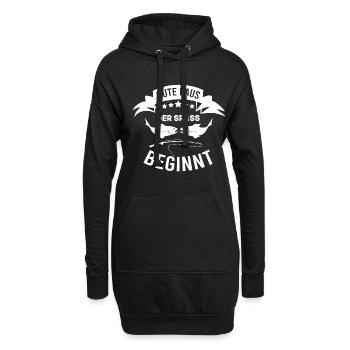 Angler shirt Rute Raus de spass beginnt Geschenk - Hoodie-Kleid - Schwarz - Vorne